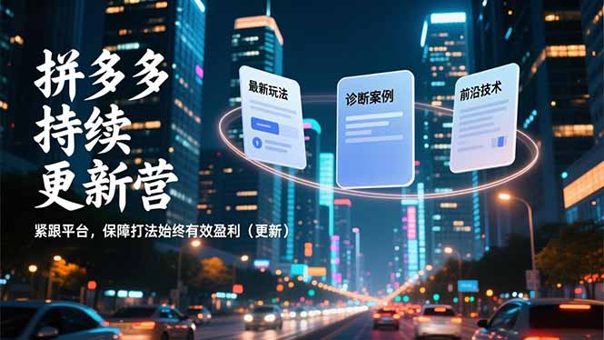 拼多多持续更新营，最新玩法、诊断案例、前沿技术，紧跟平台，保障打法始终有效盈利(更新-智库云网创