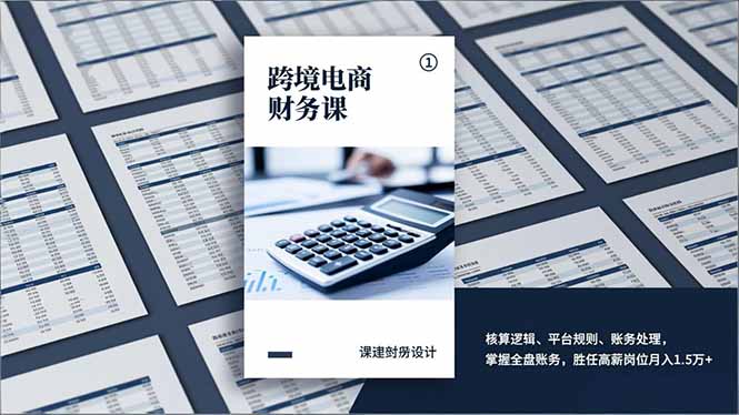 跨境电商财务课，核算逻辑、平台规则、账务处理，掌握全盘账务，胜任高薪岗位月入1.5万+-智库云网创
