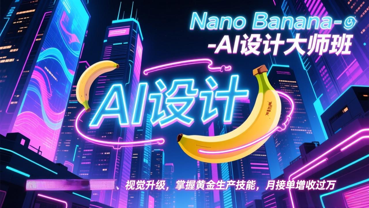 Nano Banana-AI设计大师班，修图合成、广告创作、视觉升级，掌握黄金生产技能，月接单增收过万-智库云网创