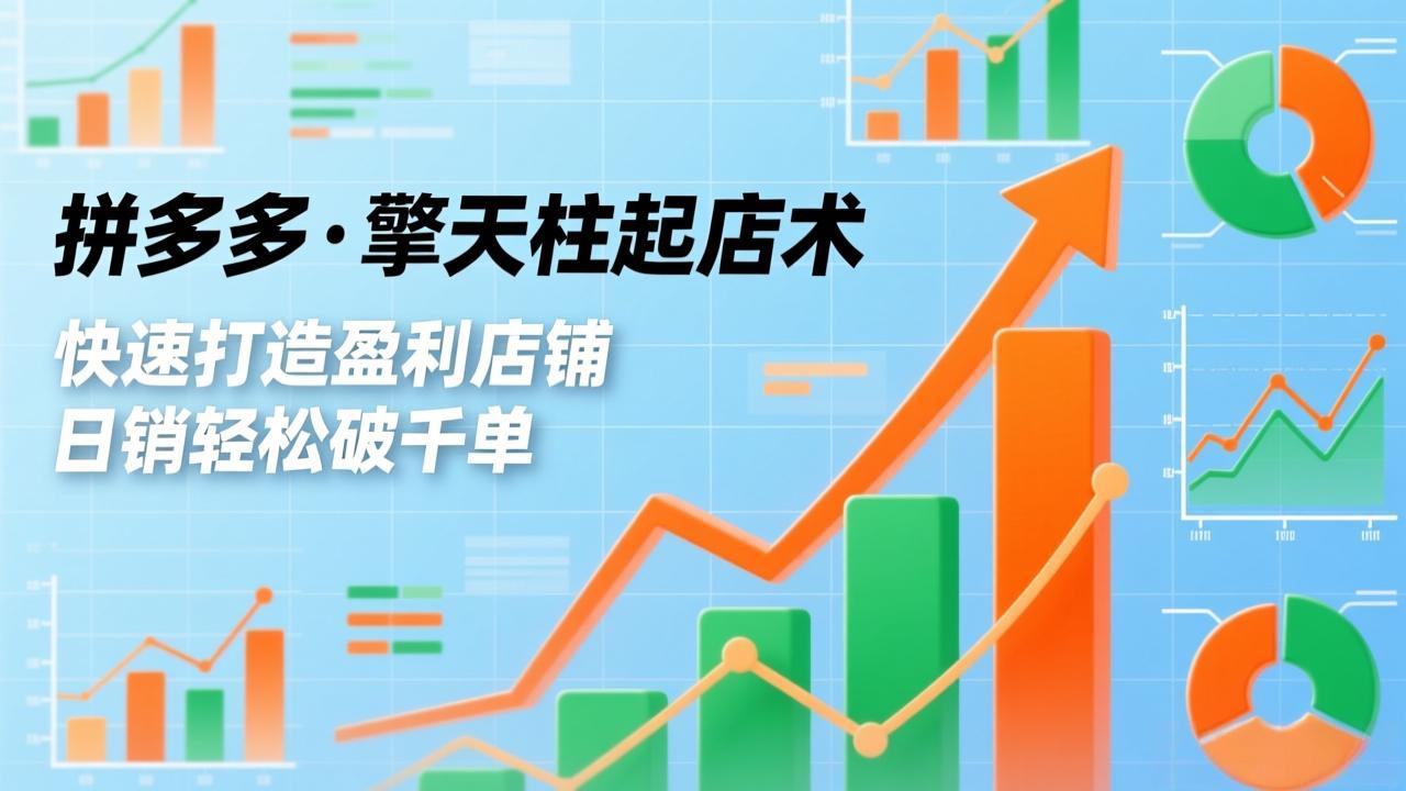 拼多多·擎天柱起店术，爆流布局、利润起飞、不断流，快速打造盈利店铺，日销轻松破千单-智库云网创