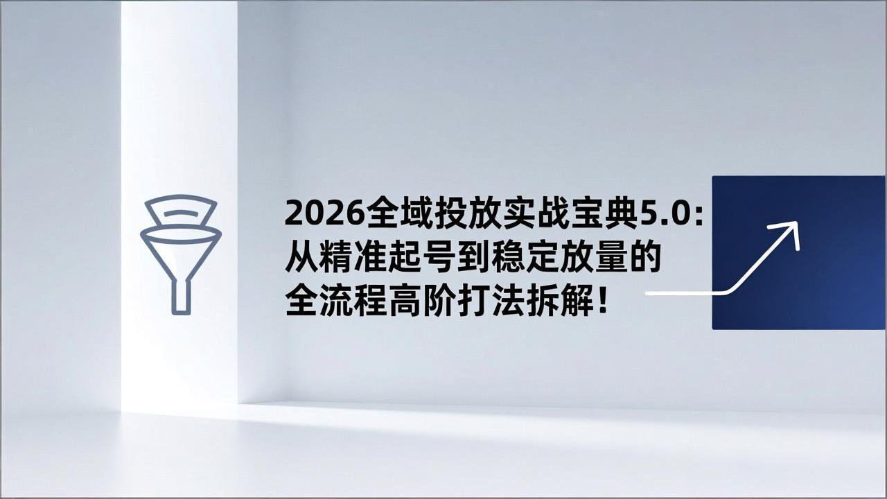 2026全域投放实战宝典5.0：从精准起号到稳定放量的全流程高阶打法拆解！-智库云网创