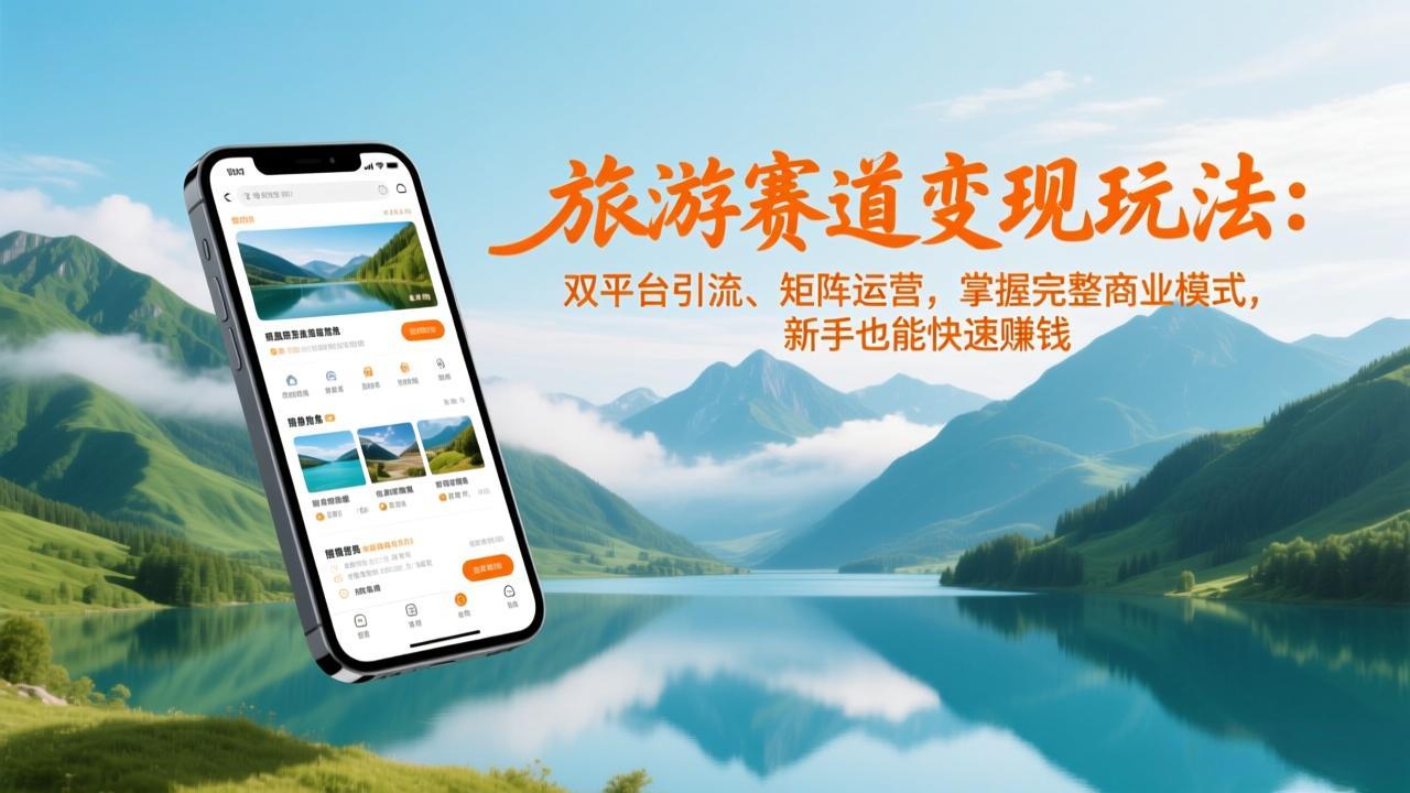 旅游赛道变现玩法：双平台引流、矩阵运营，掌握完整商业模式，新手也能快速赚钱-智库云网创