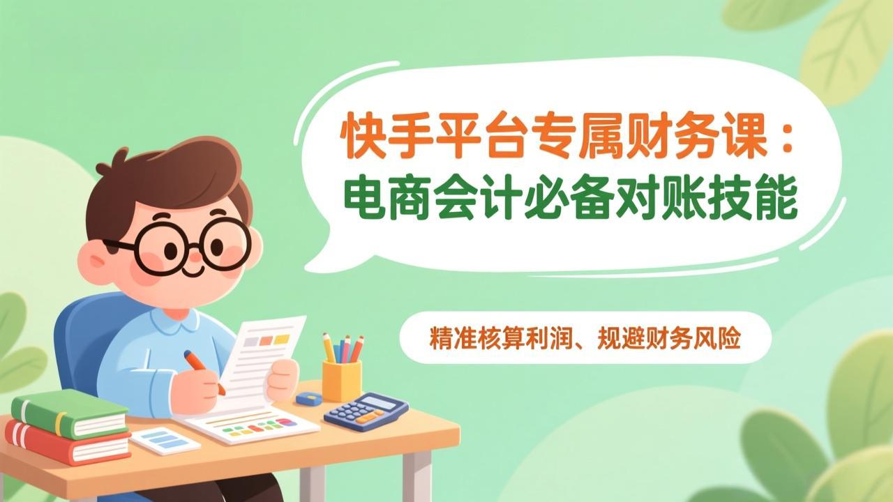 快手平台专属财务课：电商会计必备对账技能，精准核算利润、规避财务风险-智库云网创