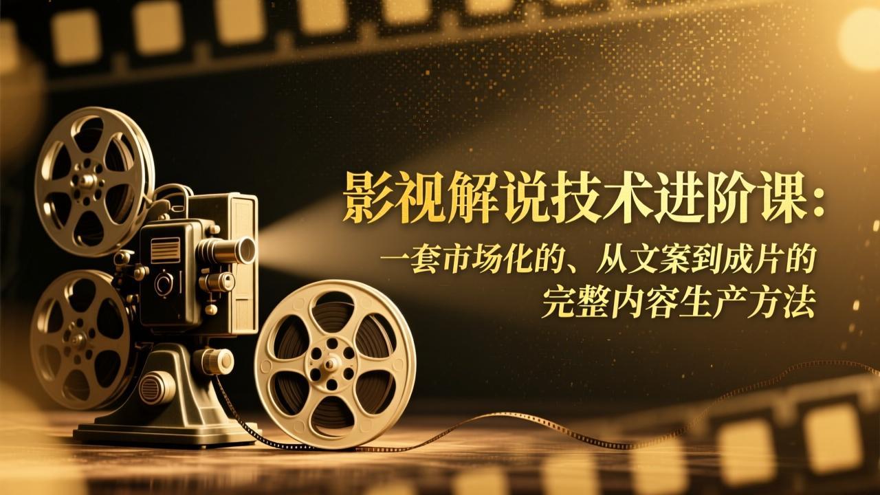 影视解说技术进阶课：一套市场化的、从文案到成片的完整内容生产方法-智库云网创