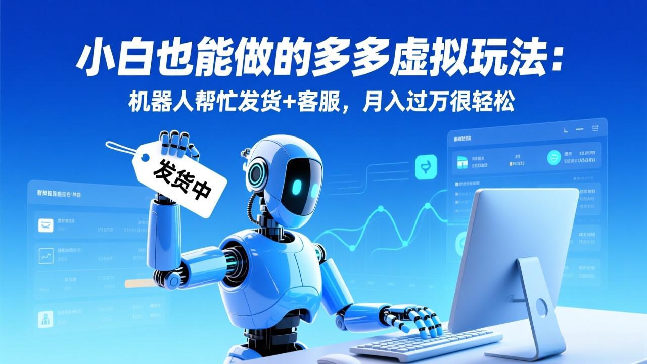 小白也能做的多多虚拟玩法：机器人帮忙发货+客服，月入过万很轻松-智库云网创