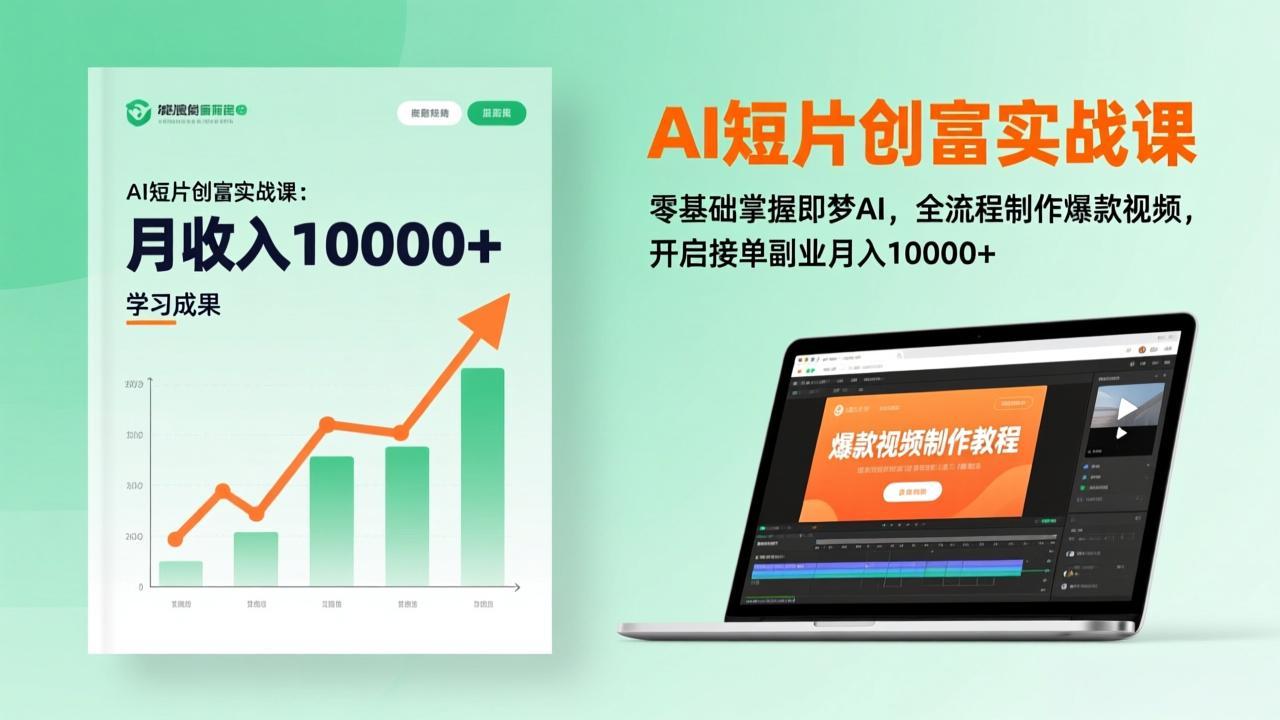 AI短片创富实战课：零基础掌握即梦AI，全流程制作爆款视频，开启接单副业月入10000+(更新-智库云网创